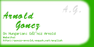 arnold goncz business card